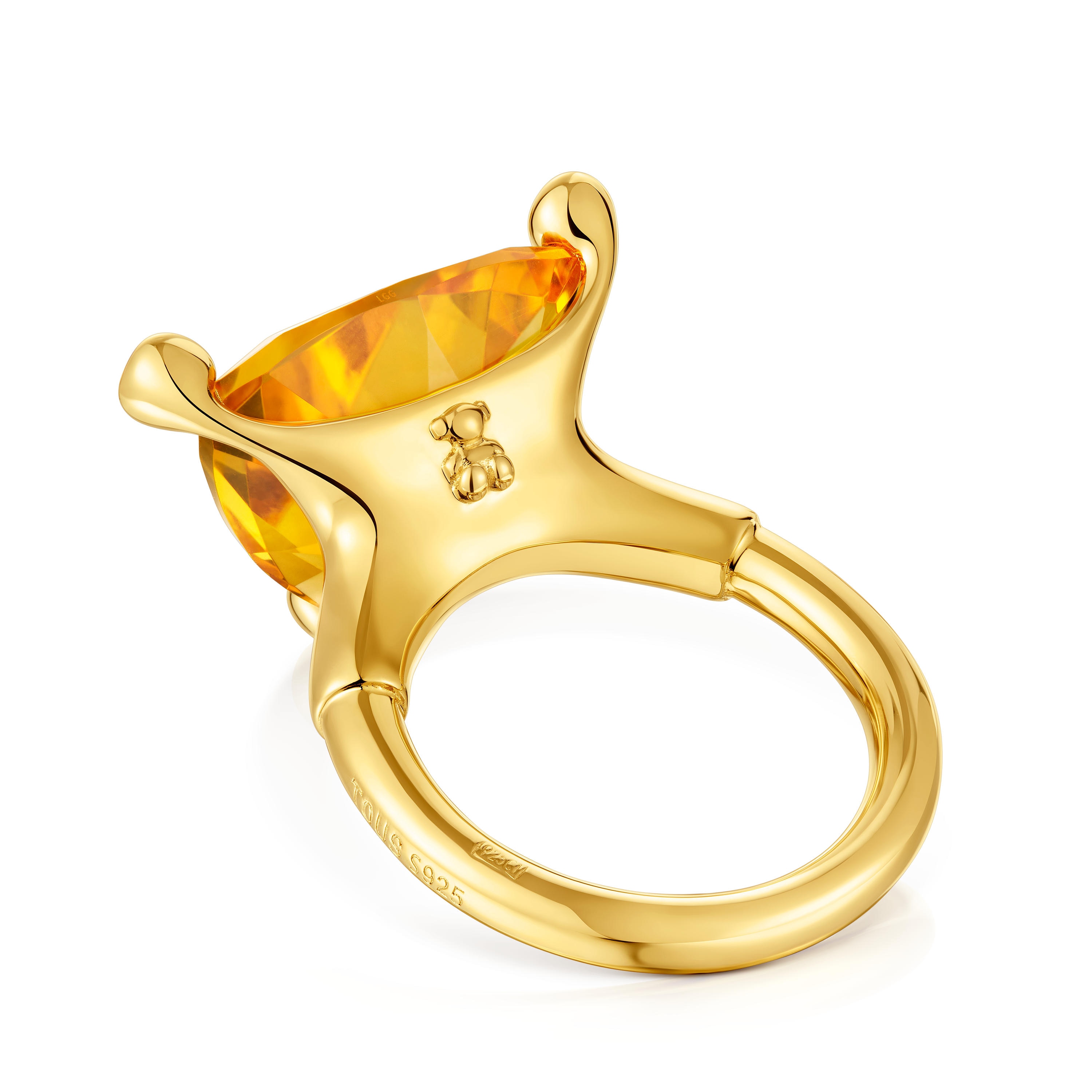 Large Ring 18kt gold plating over silver and lab-grown citrine TOUS Color LGG