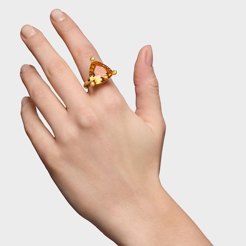 Large Ring in 18kt gold plating over silver and lab-grown citrine TOUS Color LGG