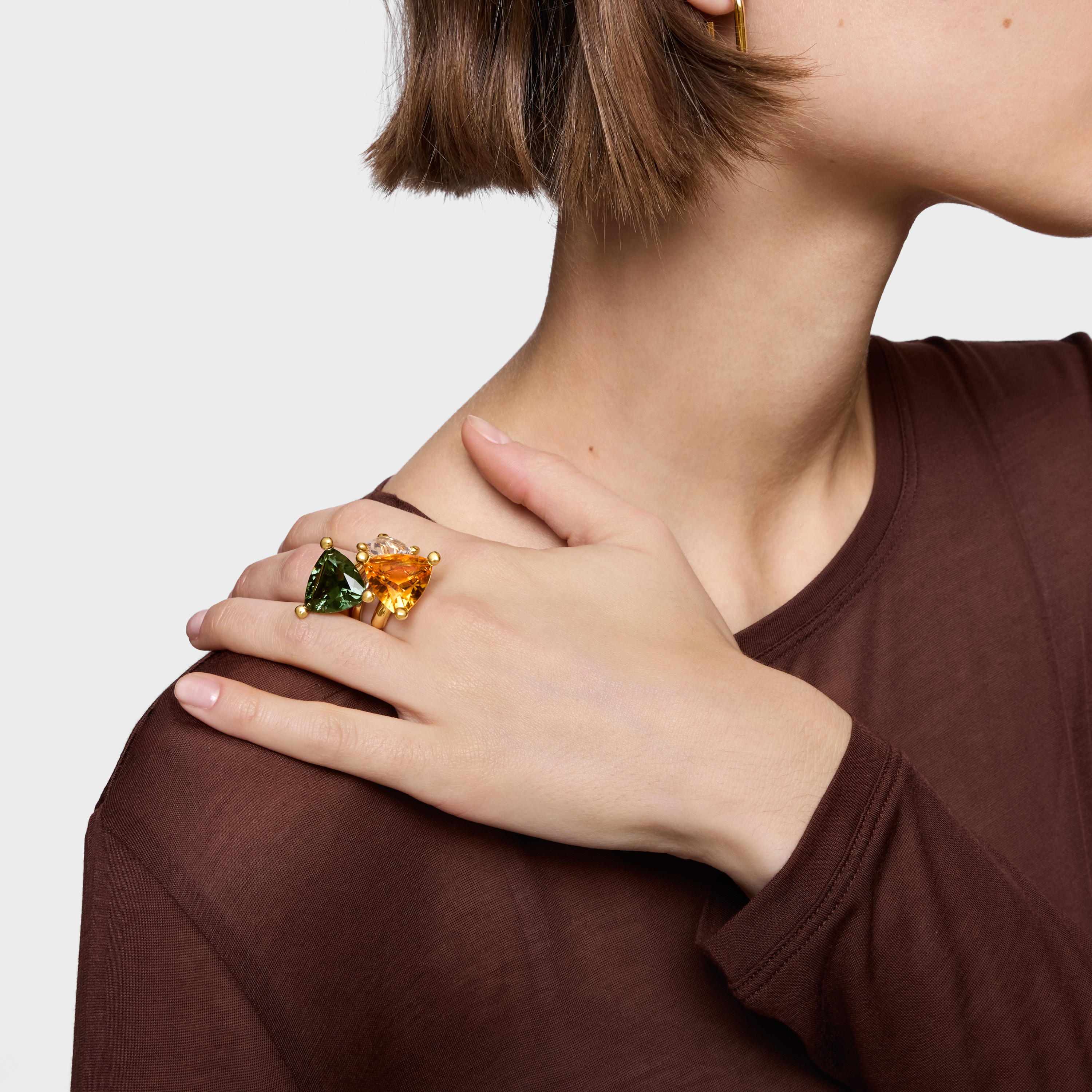 Large Ring 18kt gold plating over silver and lab-grown citrine TOUS Color LGG