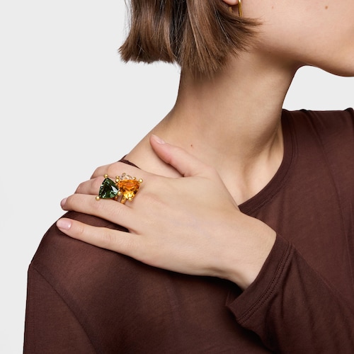 Large Ring in 18kt gold plating over silver and lab-grown citrine TOUS Color LGG