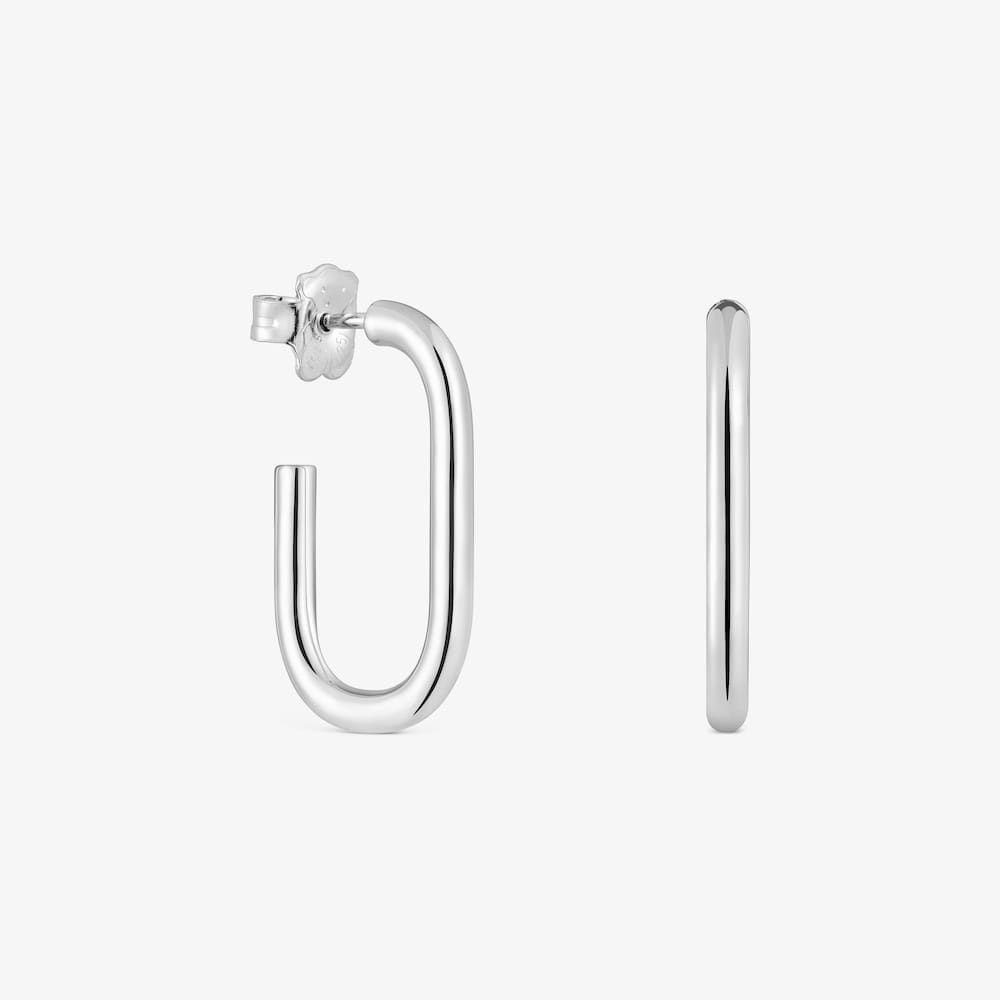 Pendientes de aro largos de plata 25 mm Basicos