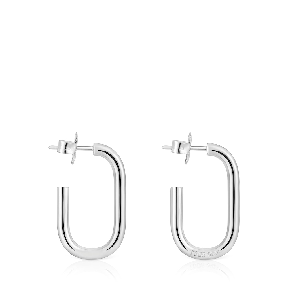 Long 25 mm silver Hoop earrings TOUS Basics image number 1