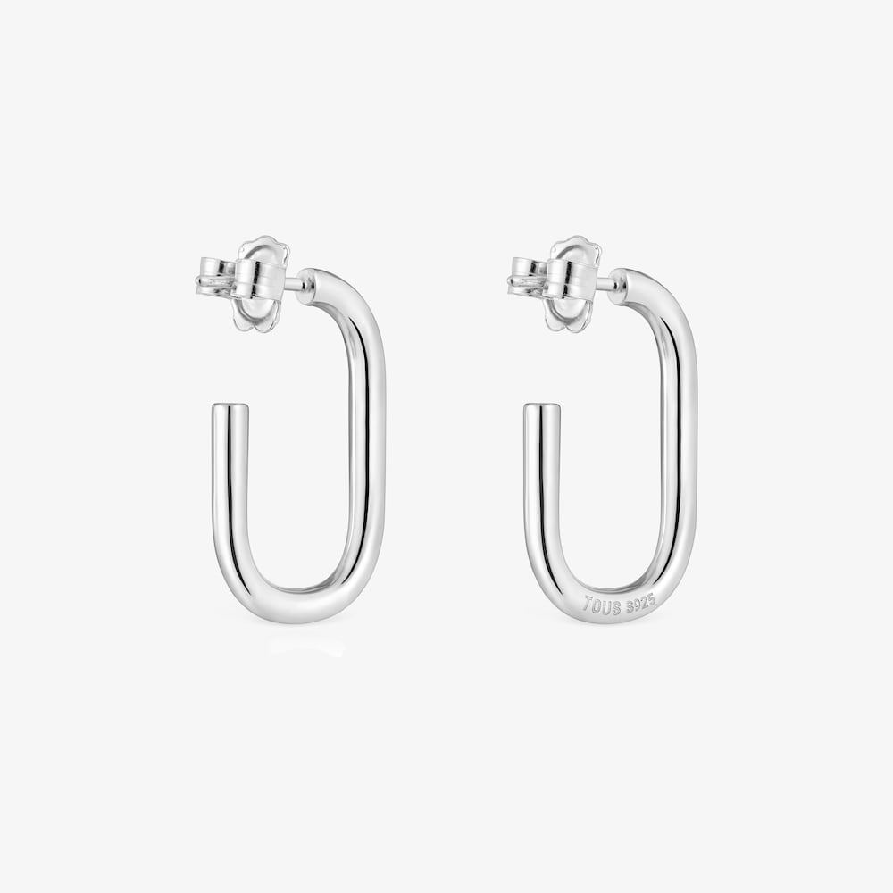 Pendientes de aro largos de plata 25 mm Basicos