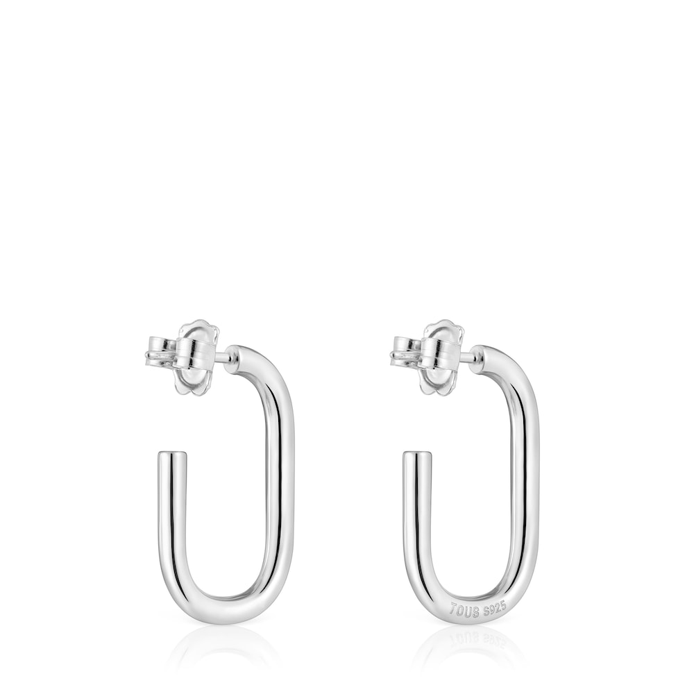 Long 25 mm silver Hoop earrings TOUS Basics image number 2
