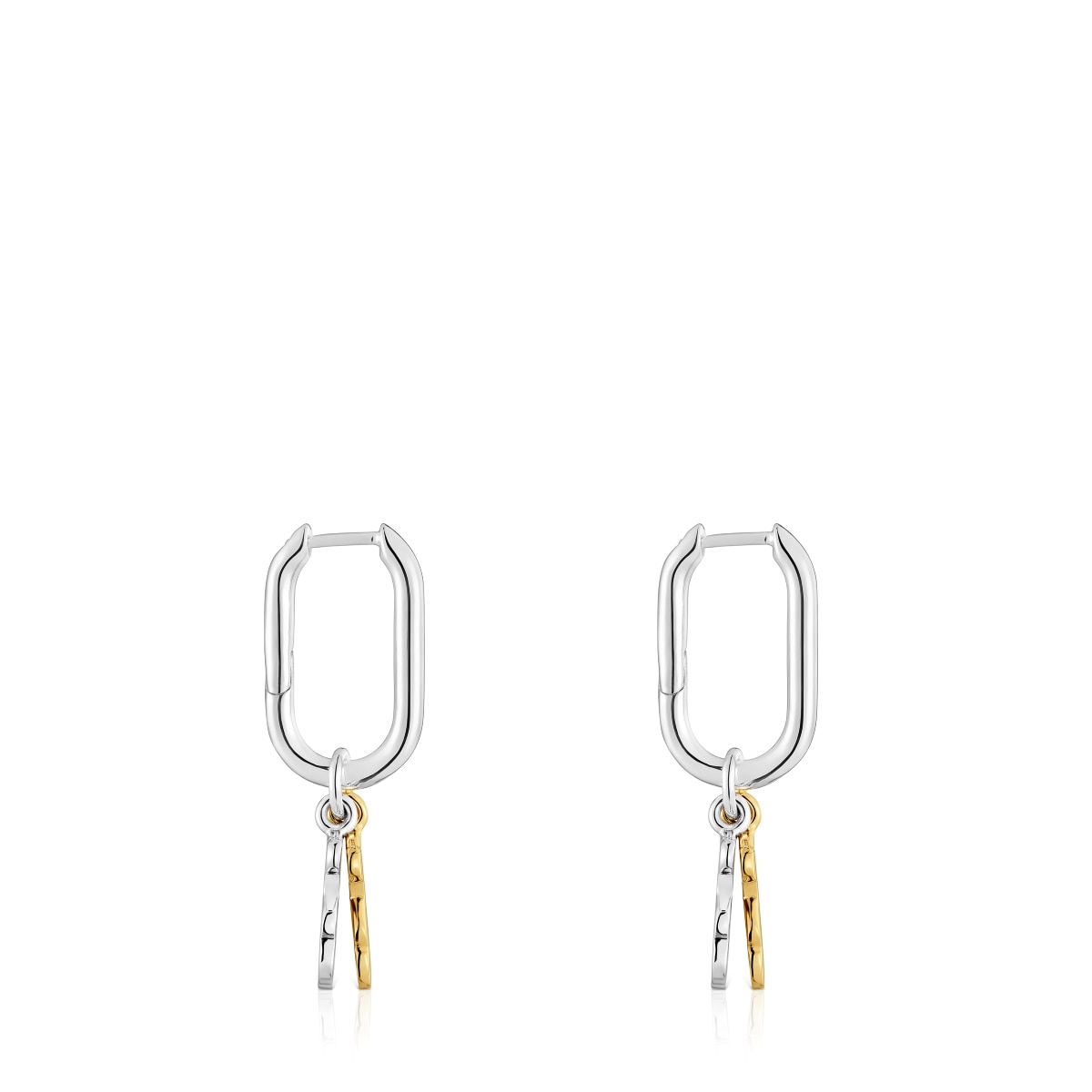 Sweet Dolls two-tone small Hoop earrings with bear motif