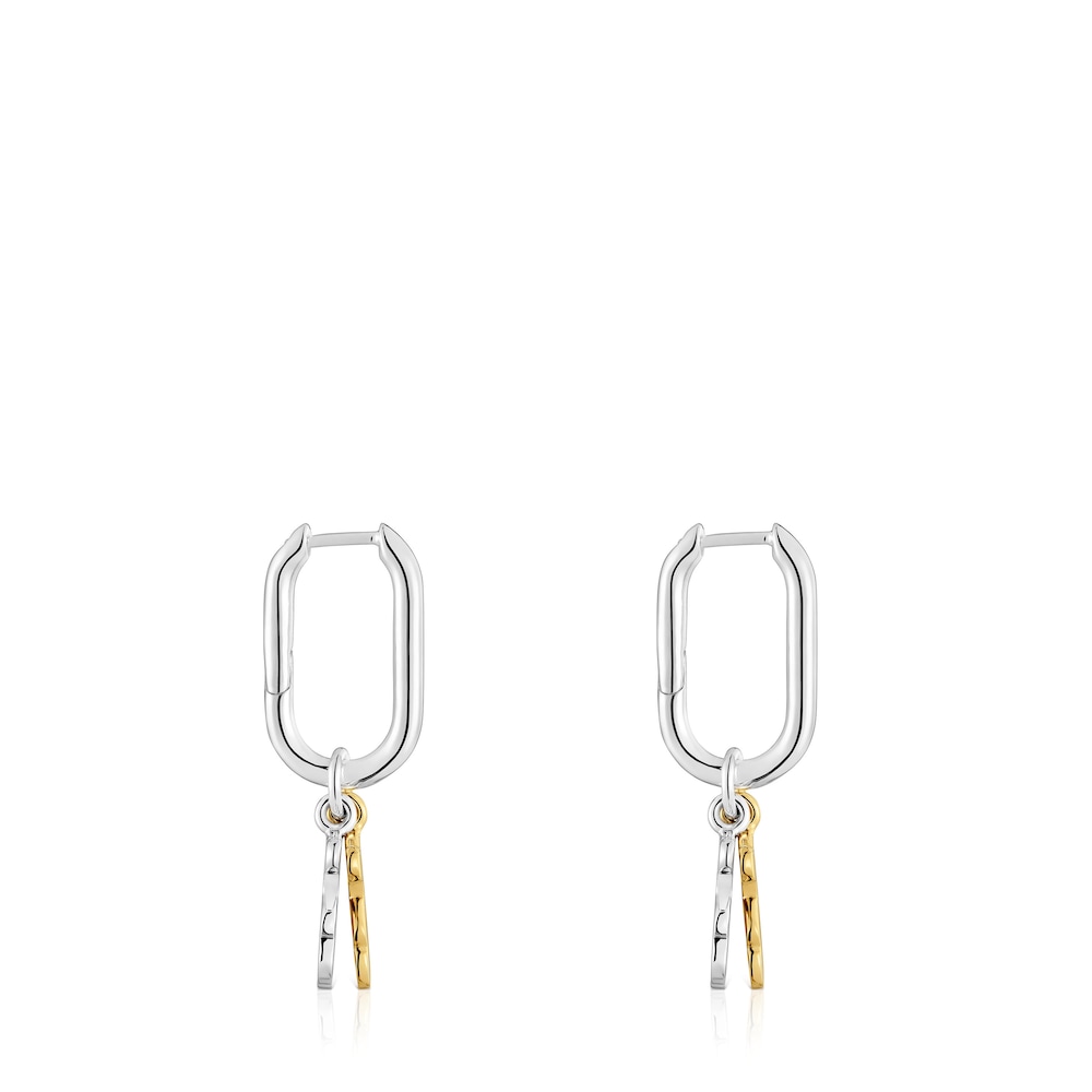 Pendientes de aro pequeños motivo oso bicolor Sweet Dolls image number 1