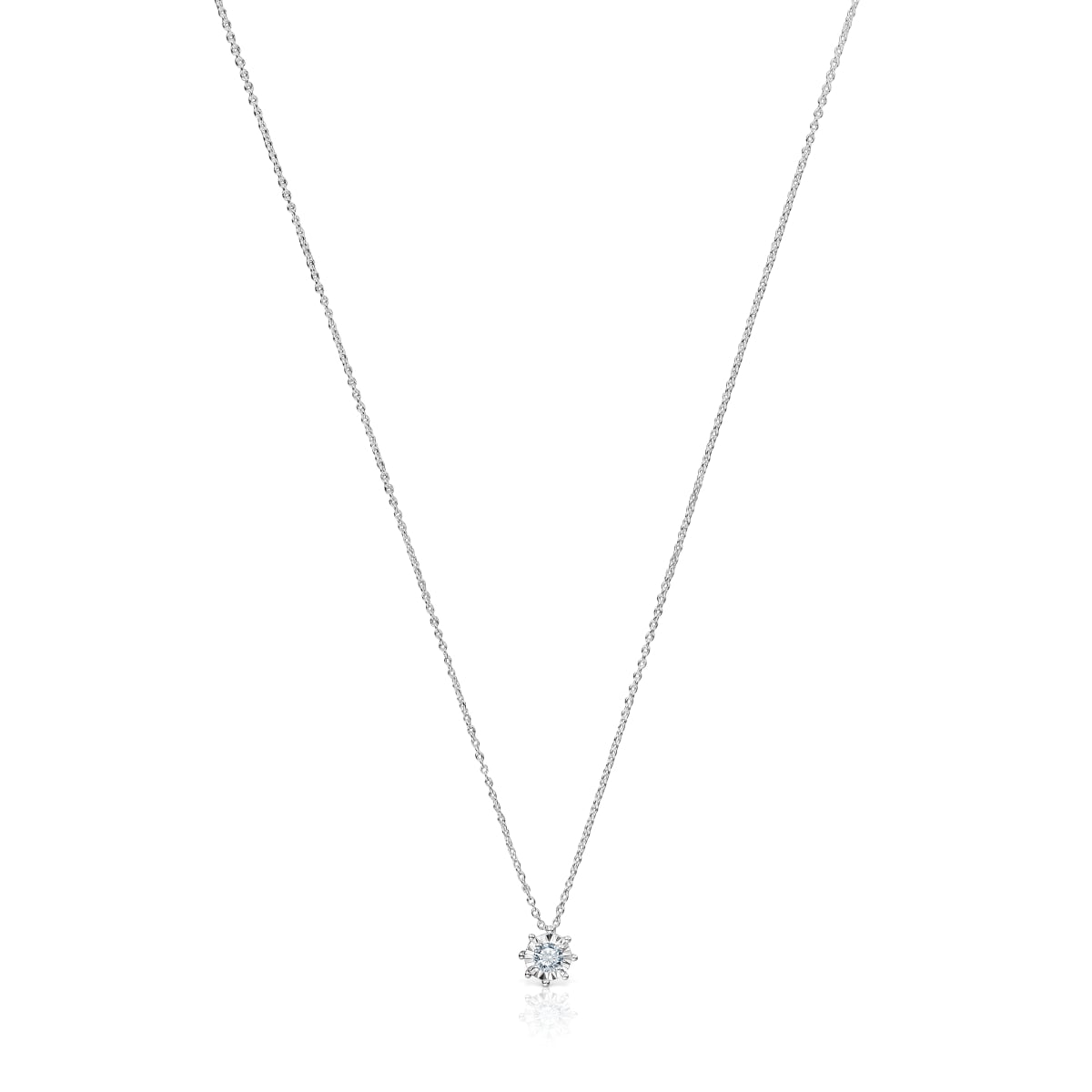 Collar corto rosetón de oro blanco y diamantes 0,15 ct Les Classiques