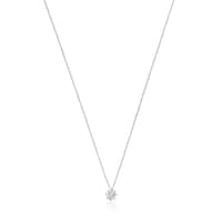 Short rosette Necklace in white gold with 0,15 ct diamonds Les Classiques