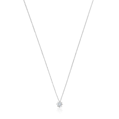 Collar corto rosetón de oro blanco y diamantes 0,15 ct Les Classiques