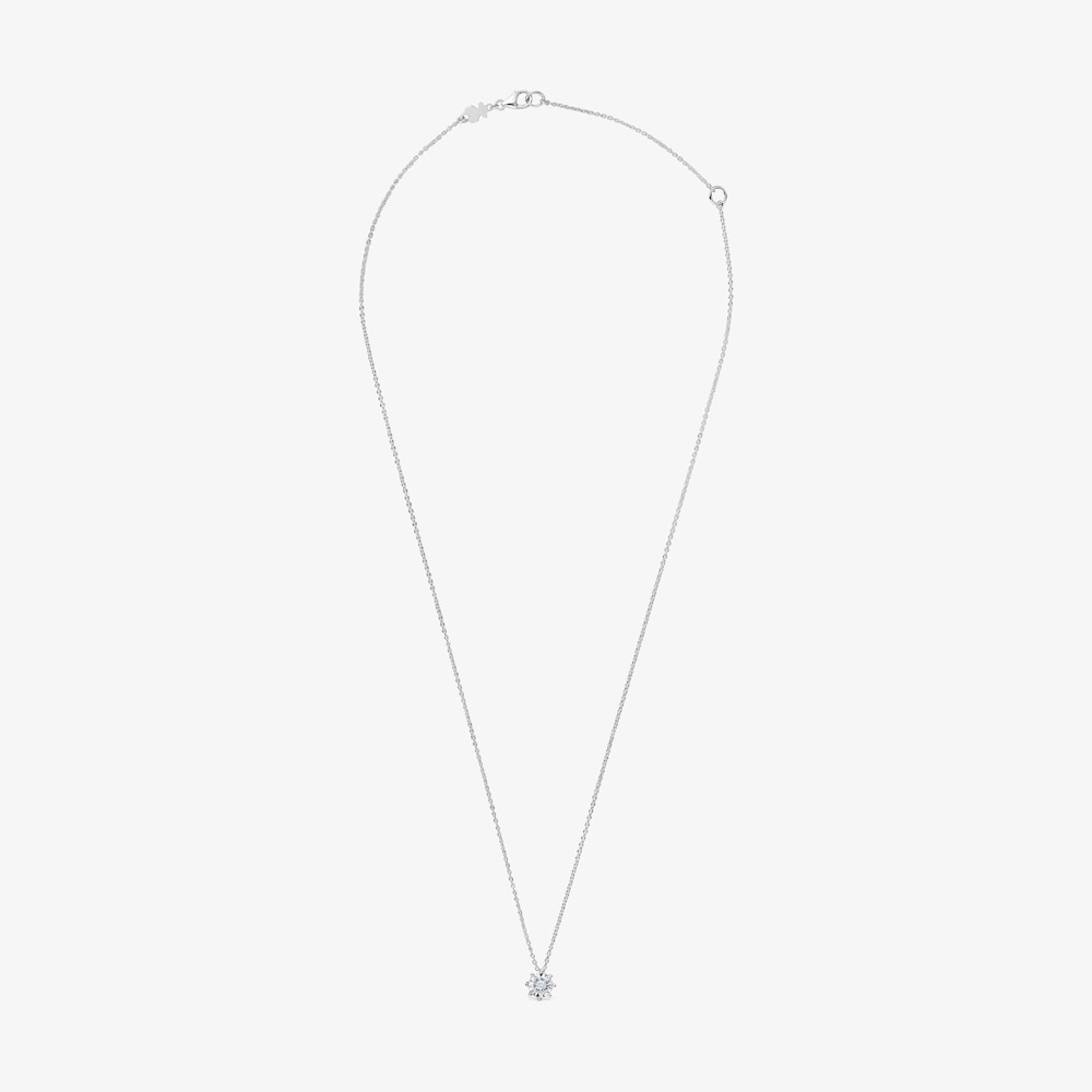 Collar corto roset&oacute;n de oro blanco y diamantes 0,15 ct Les Classiques