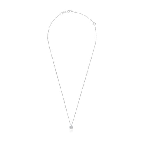Collar corto rosetón de oro blanco y diamantes 0,15 ct Les Classiques