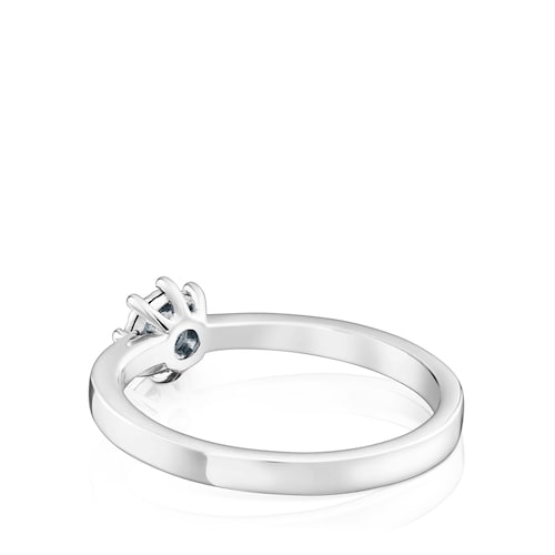 Anillo rosetón pequeño de oro blanco y diamantes 0,10ct Les Classiques