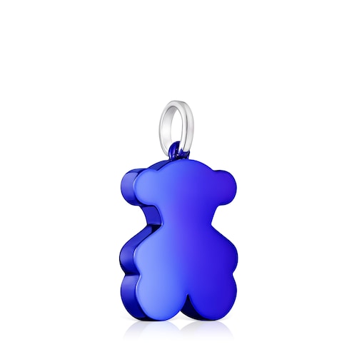 Colgante oso mediano de acero en color azul Sweet Dolls