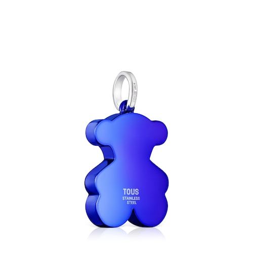 Colgante oso mediano de acero en color azul Sweet Dolls