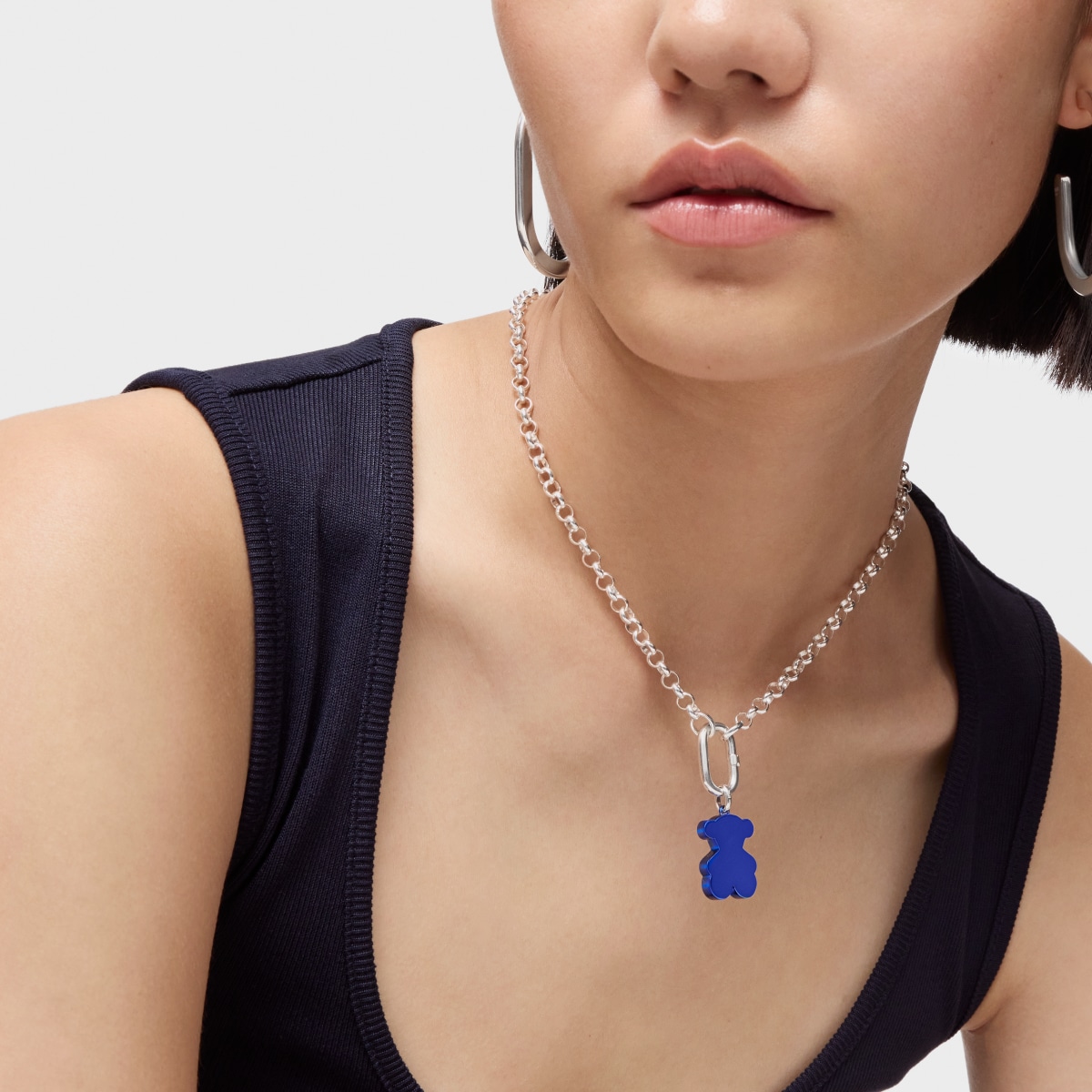 Medium blue steel bear Pendant Sweet Dolls
