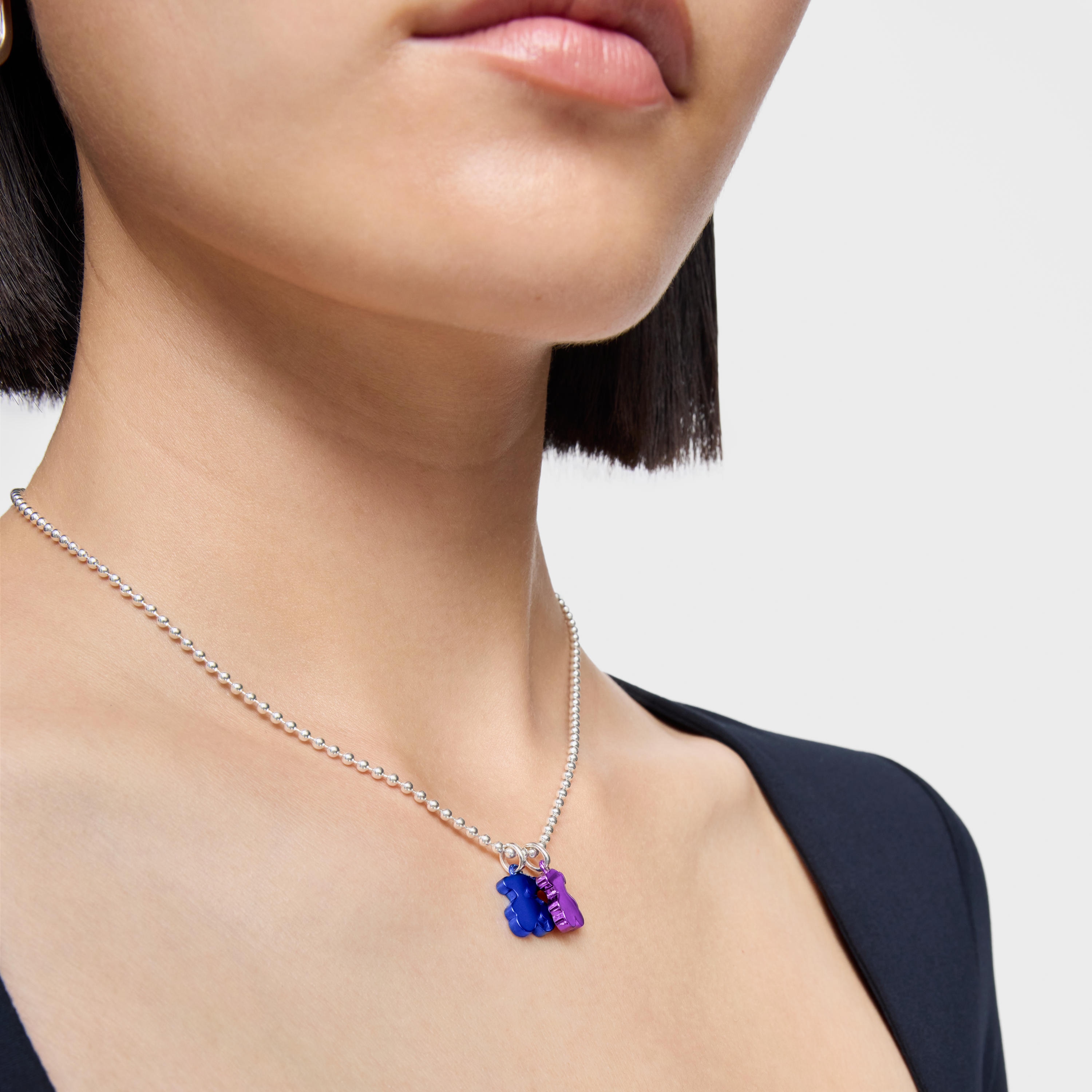 Small blue steel bear Pendant Sweet Dolls