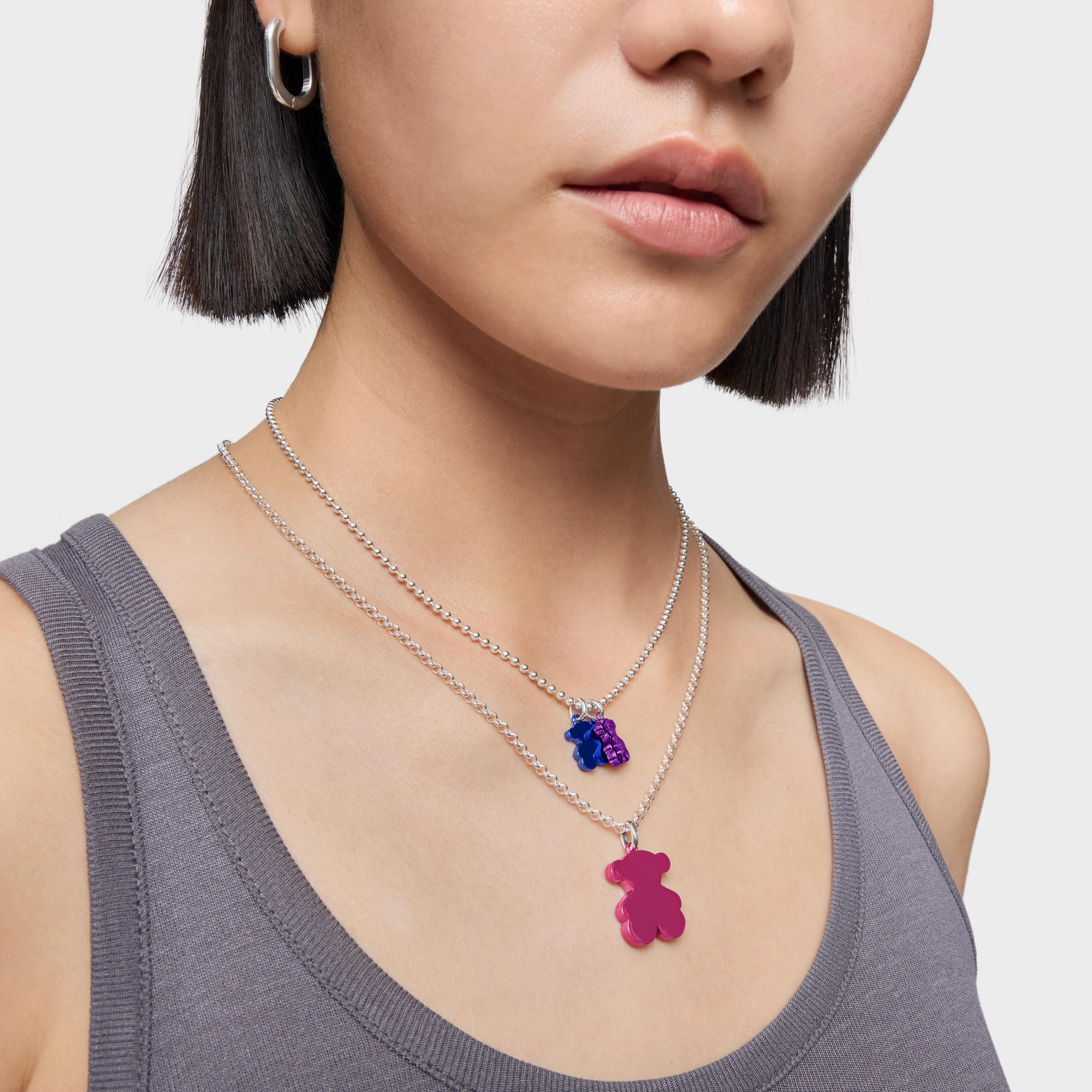 lilac-colored steel bear Pendant Sweet Dolls