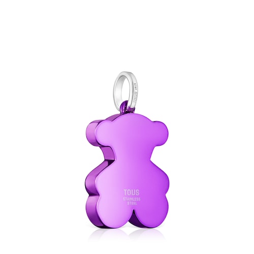 Colgante oso mediano de acero en color lila Sweet Dolls