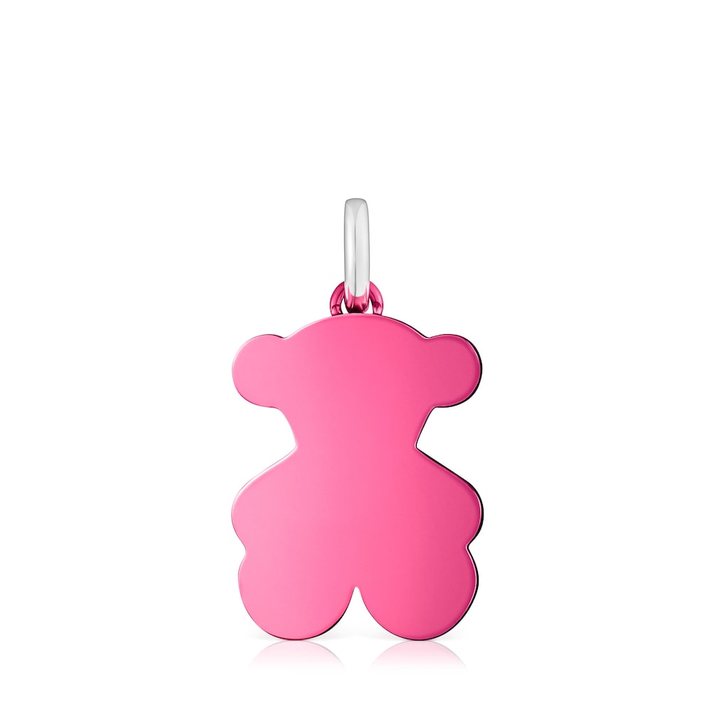Colgante oso mediano de acero en color rosa Sweet Dolls image number 0