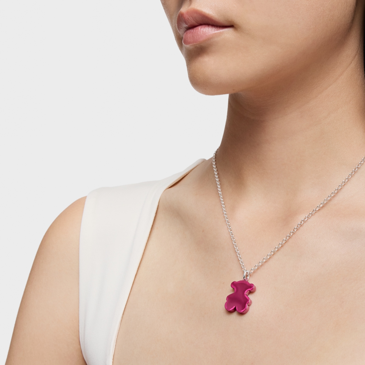 Medium pink steel bear Pendant Sweet Dolls