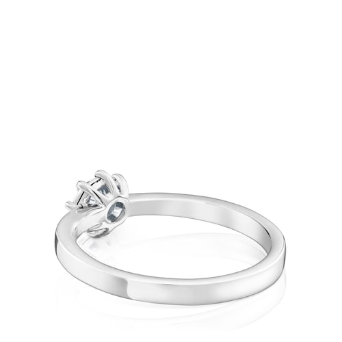 White gold TOUS Les Classiques Ring with small Diamond rosette 0,10ct