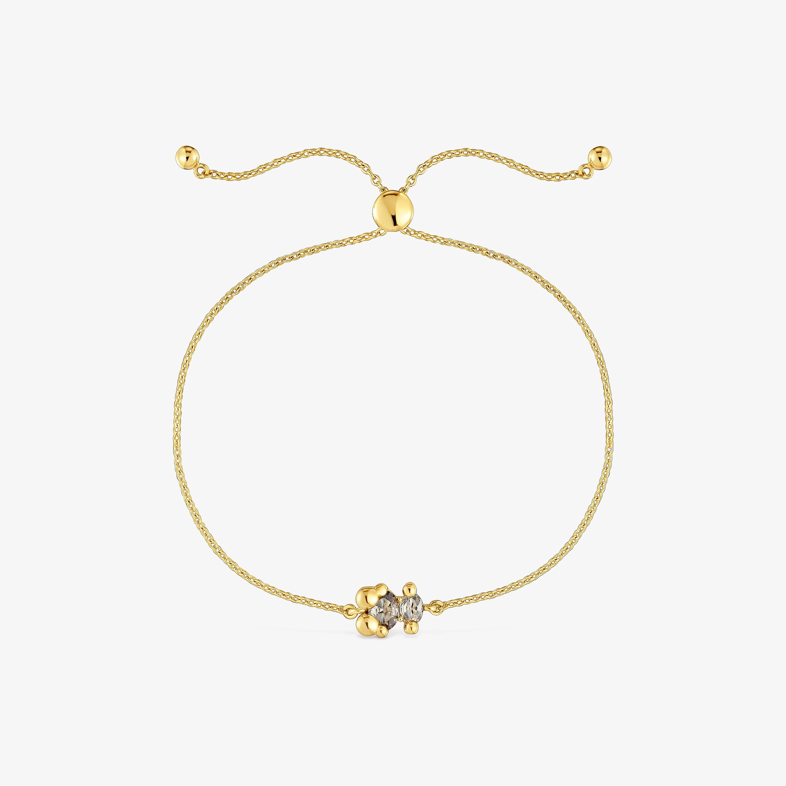 8 mm 18K gold vermeil bear motif chain Bracelet with lab-grown green spinel Color Bear LGG