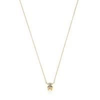 Collar corto motivo oso con baño de oro 18 kt sobre plata y espinela verde creada en laboratorio Color Bear LGG