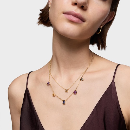 Short 18kt gold plating over silver bear motif Necklace with lab-grown green spinel Color Bear LGG