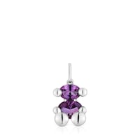 Small silver bear motif Pendant with lab-grown lilac sapphire TOUS Color Bear LGG