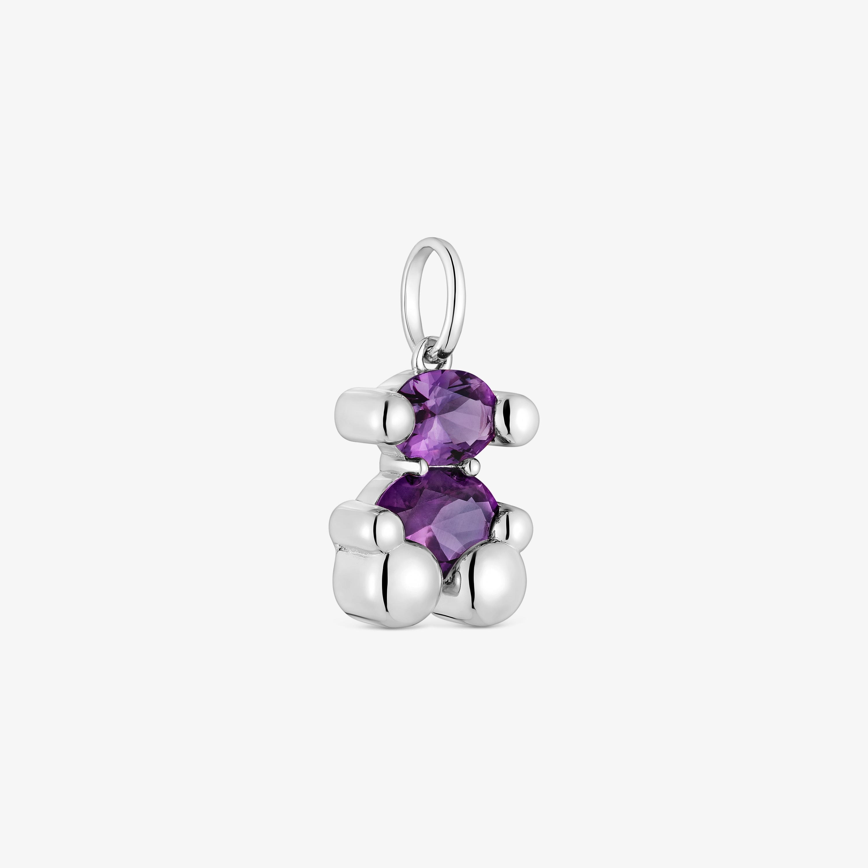 Small silver bear motif Pendant with lab-grown lilac sapphire TOUS Color Bear LGG