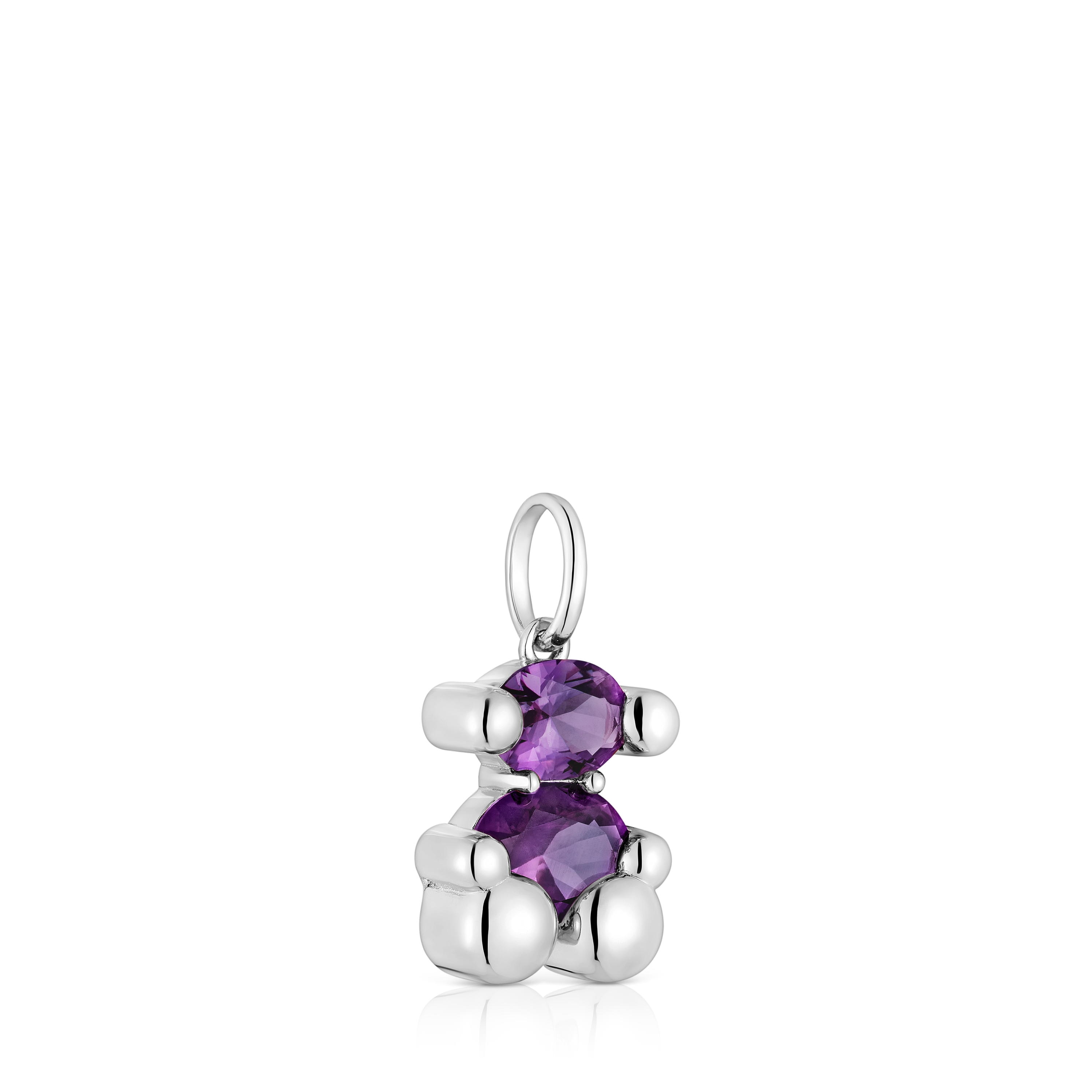 Small silver bear motif Pendant with lab-grown lilac sapphire TOUS Color Bear LGG image number 1