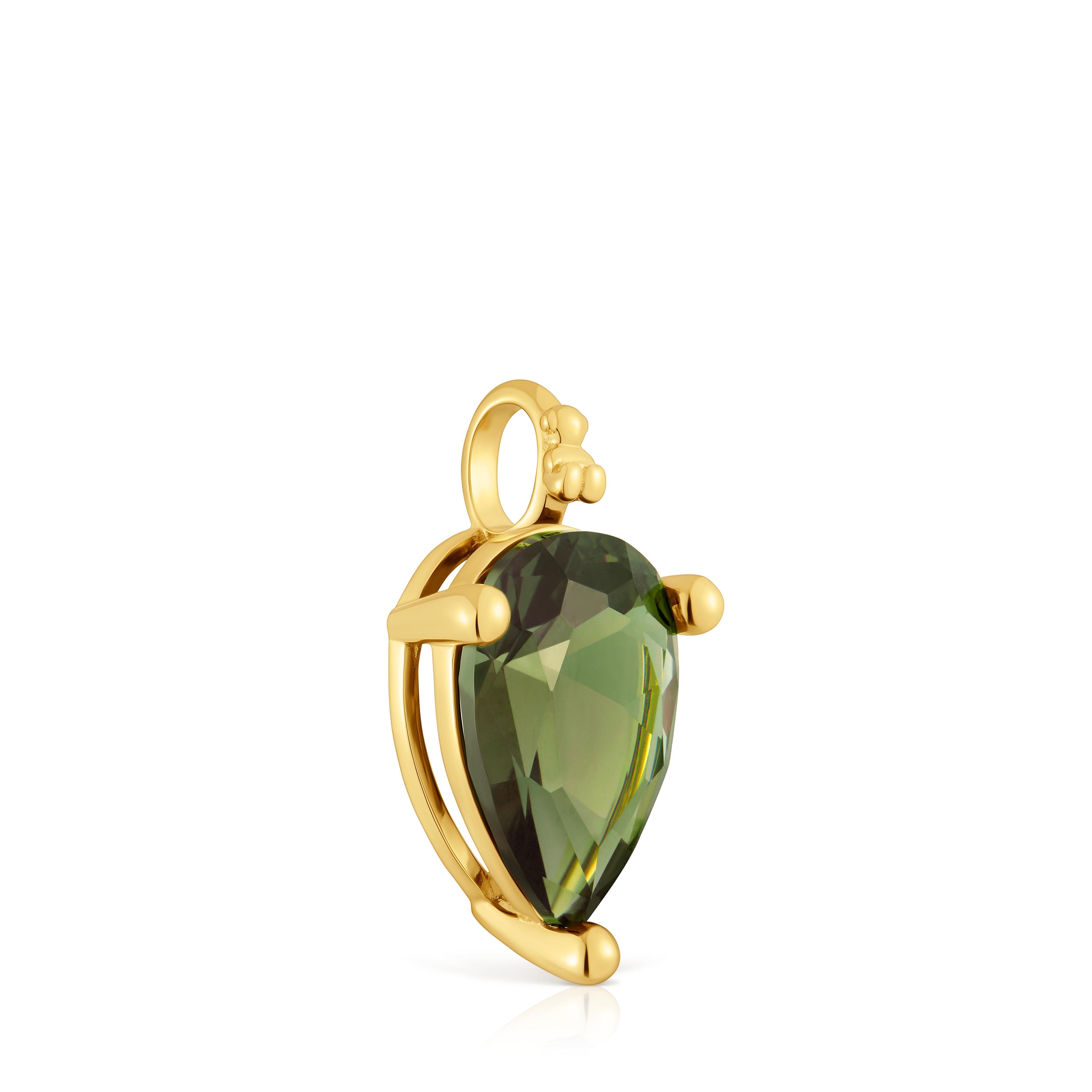 Small Pendant in 18kt gold plating over silver and lab-grown green spinel TOUS Color LGG