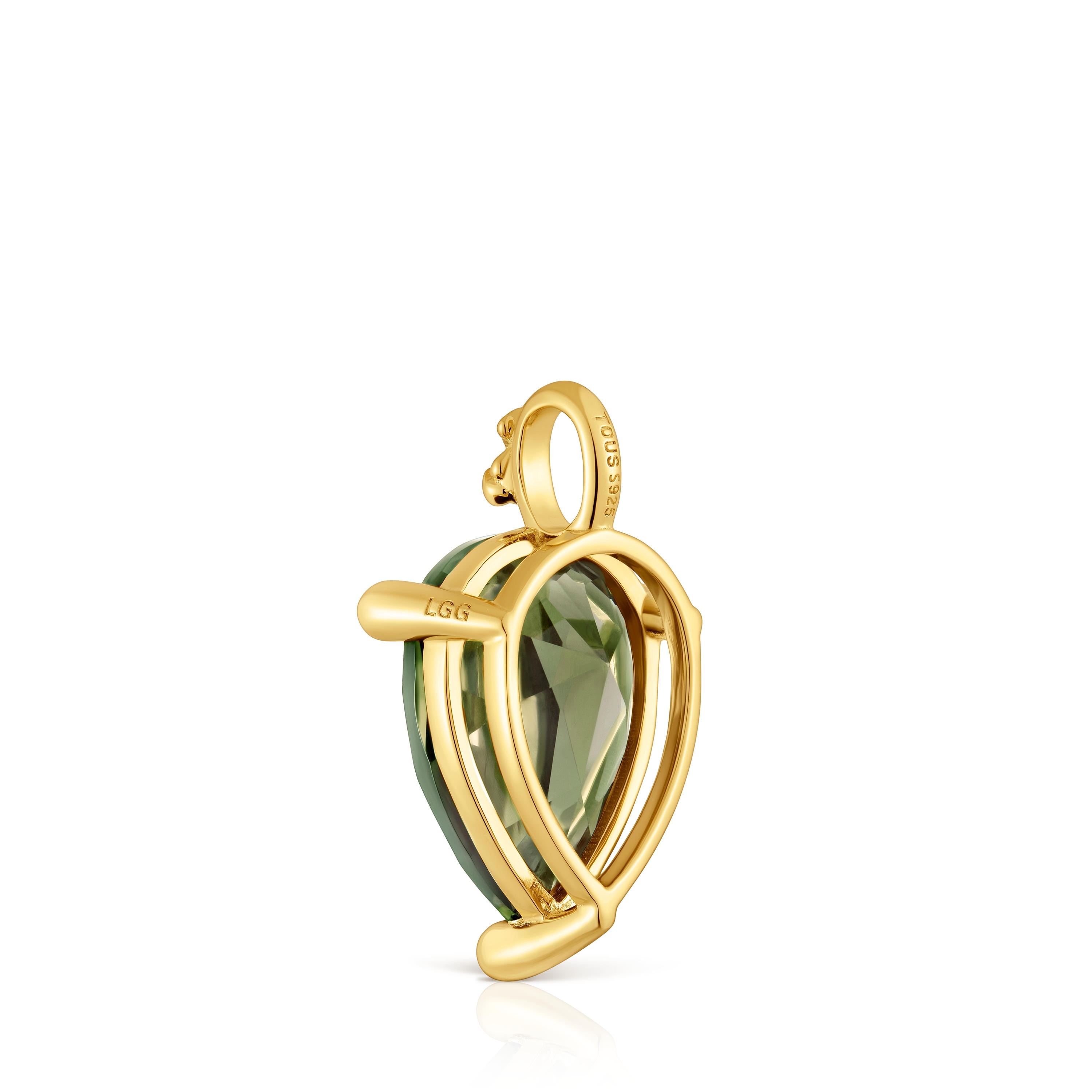 Small Pendant in 18kt gold plating over silver and lab-grown green spinel TOUS Color LGG