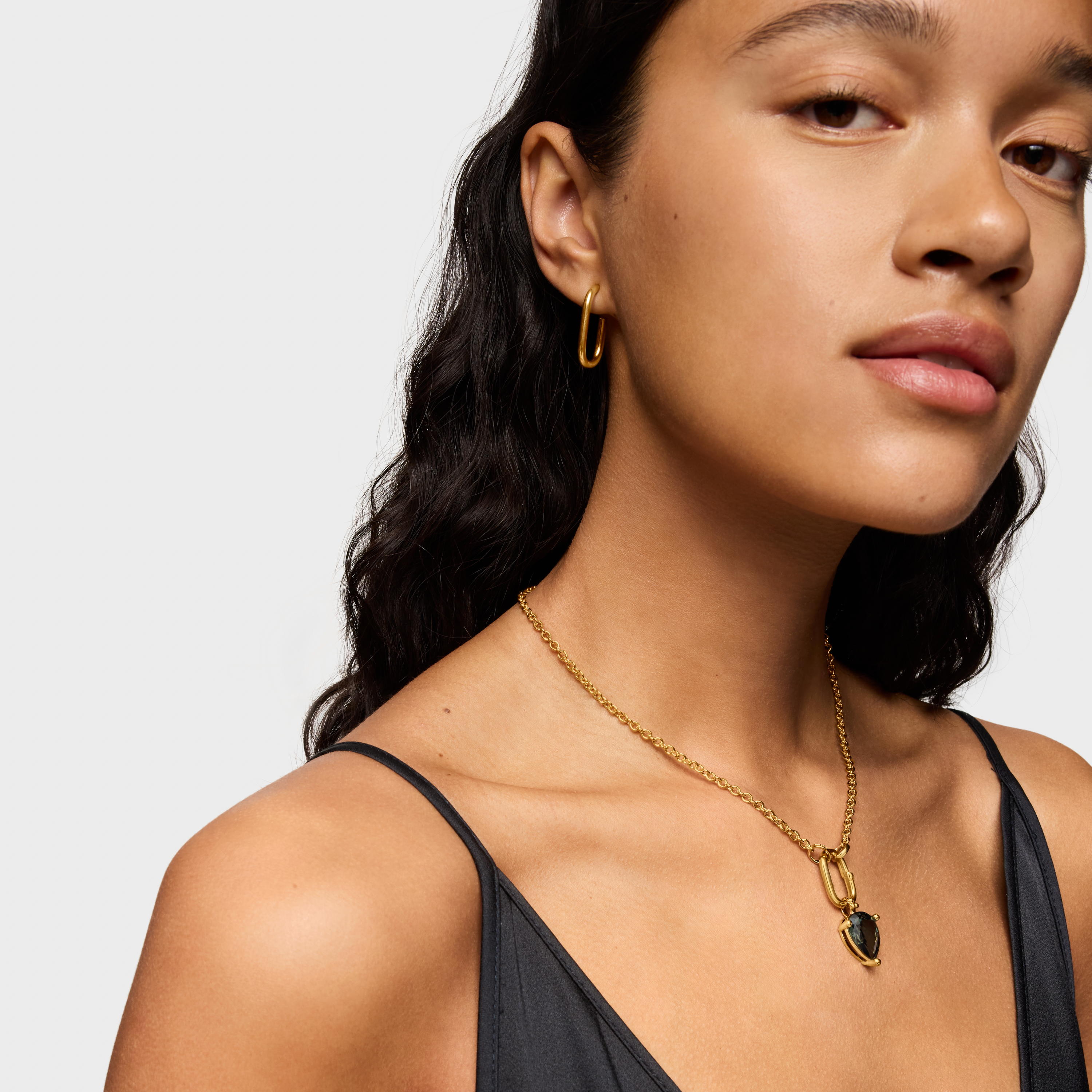 Small Pendant in 18kt gold plating over silver and lab-grown green spinel TOUS Color LGG