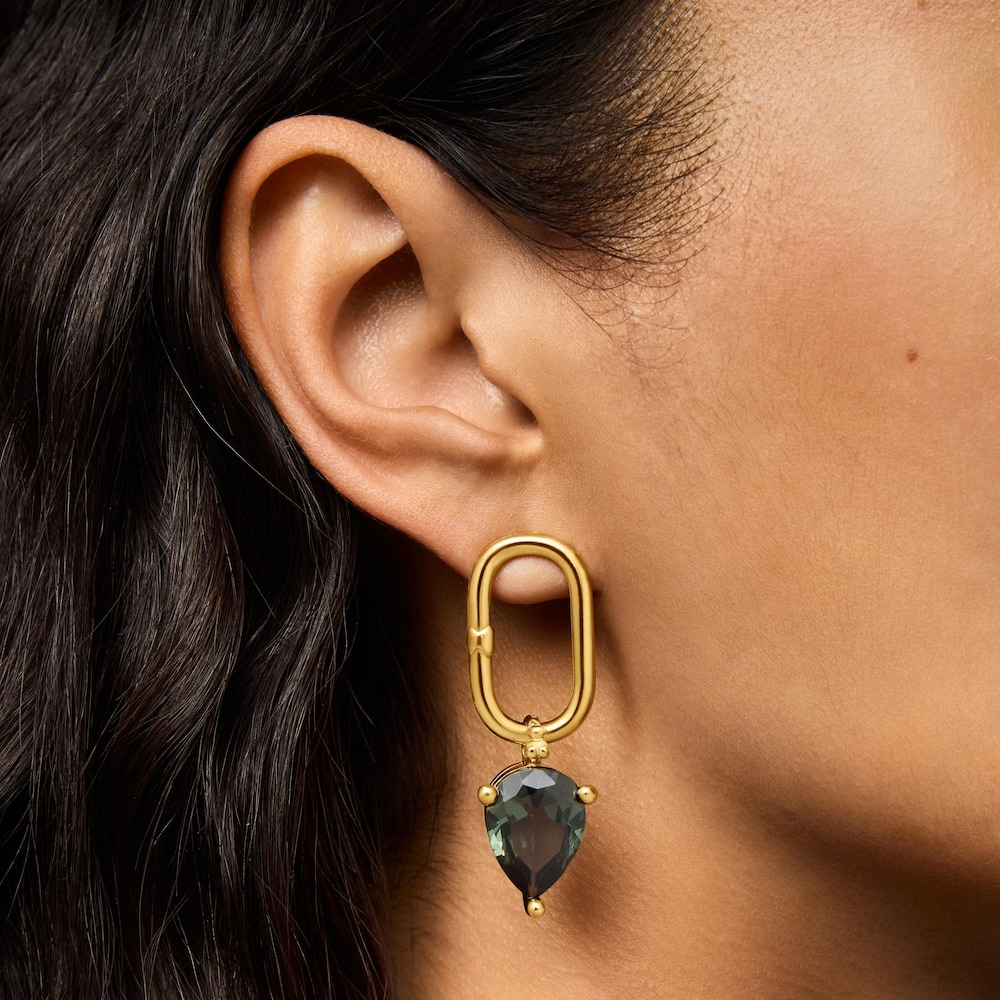 Penjoll petit amb bany d'or 18 kt sobre plata i espinela verda creada al laboratori TOUS Color LGG