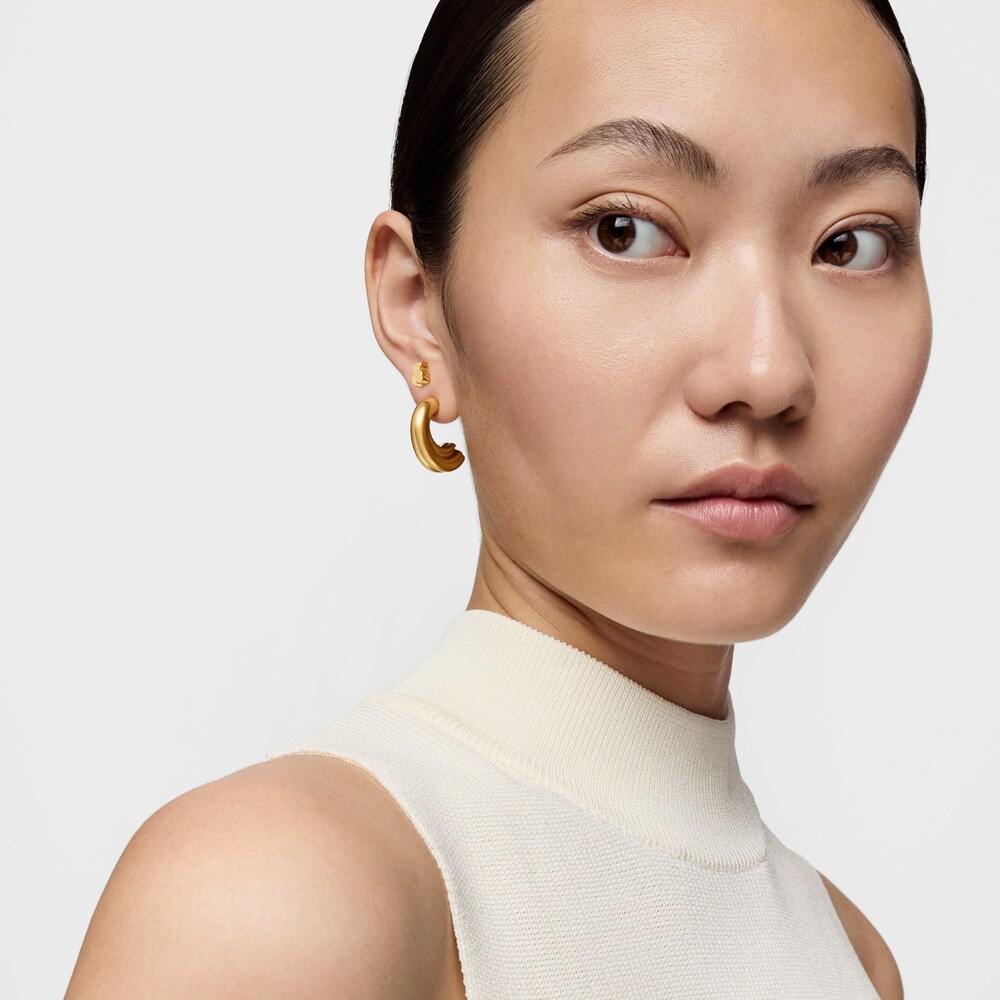 18kt gold plating over silver Hoop earrings with bear motif TOUS 1950 18kt gold plating over silver Hoop earrings with bear motif TOUS 1950
