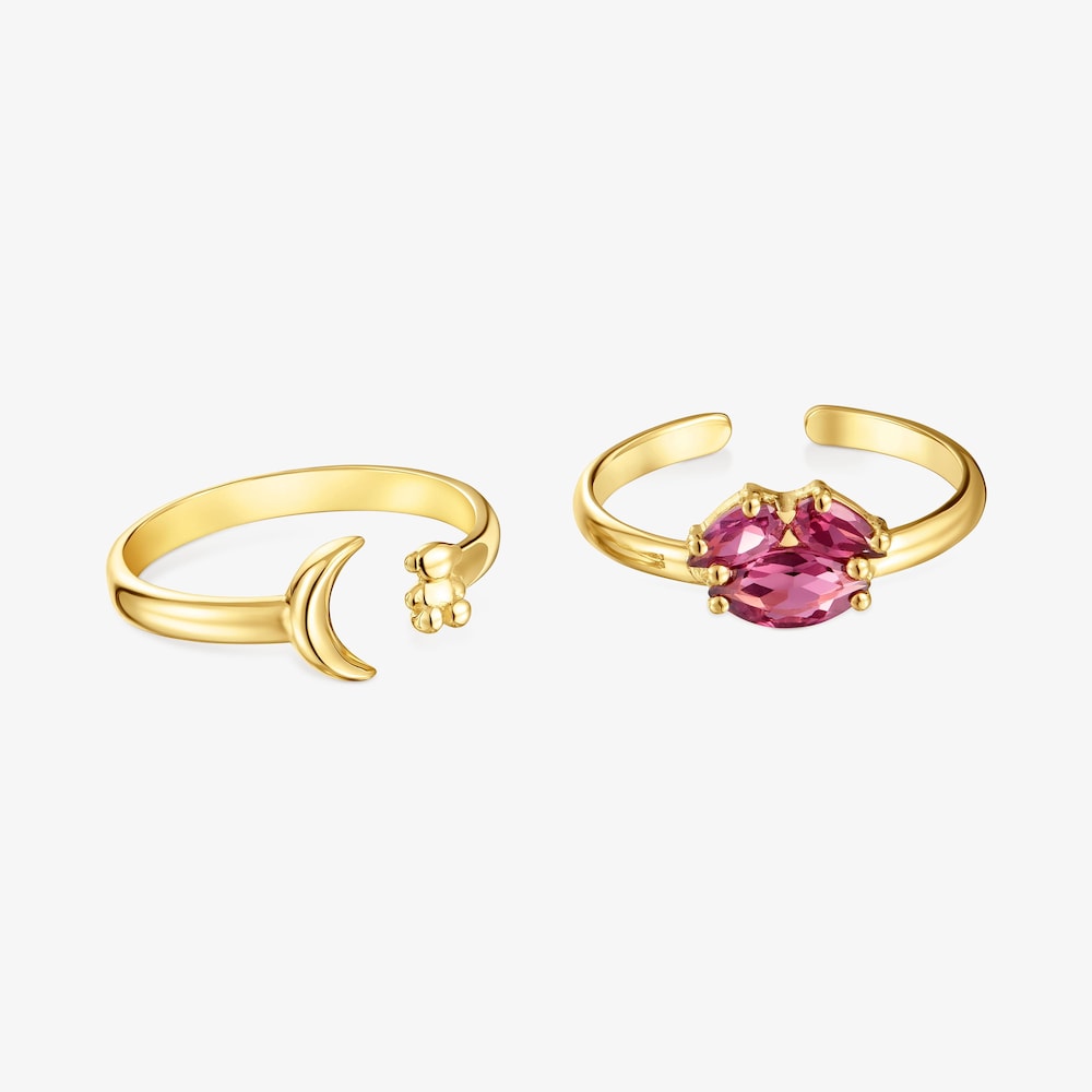 18K gold vermeil with rhodolite Ring set Claws