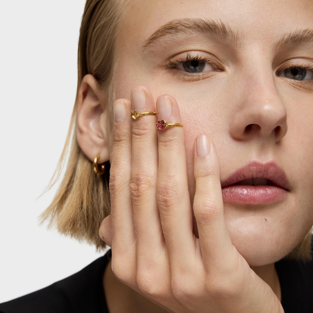 18K gold vermeil with rhodolite Ring set Claws