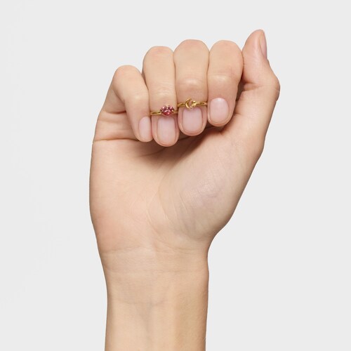 Pack Claws ring con baño de oro 18 kt sobre plata con rodolitas