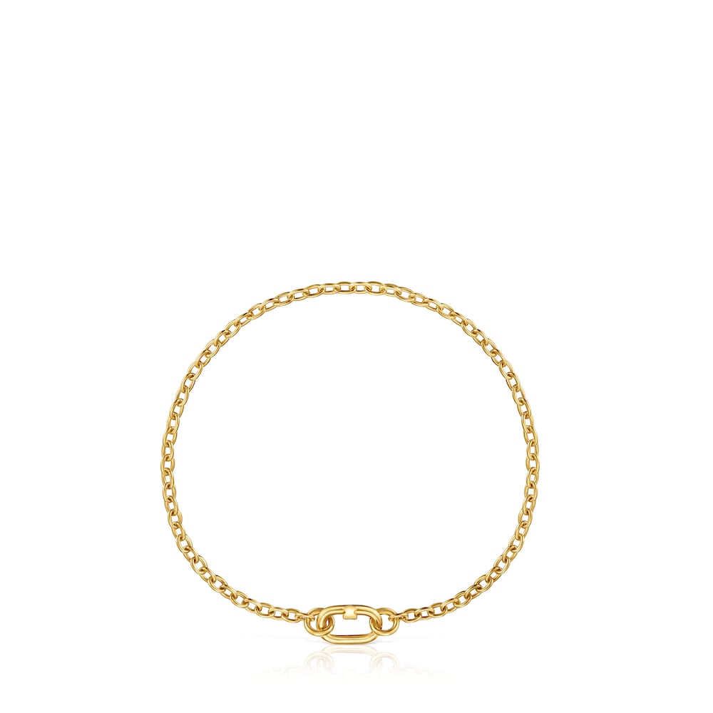 Pulsera cadena gruesa de oro Hold Oval image number 1