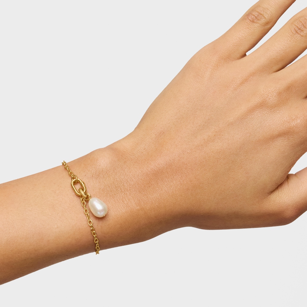 Pulsera cadena gruesa de oro Hold Oval