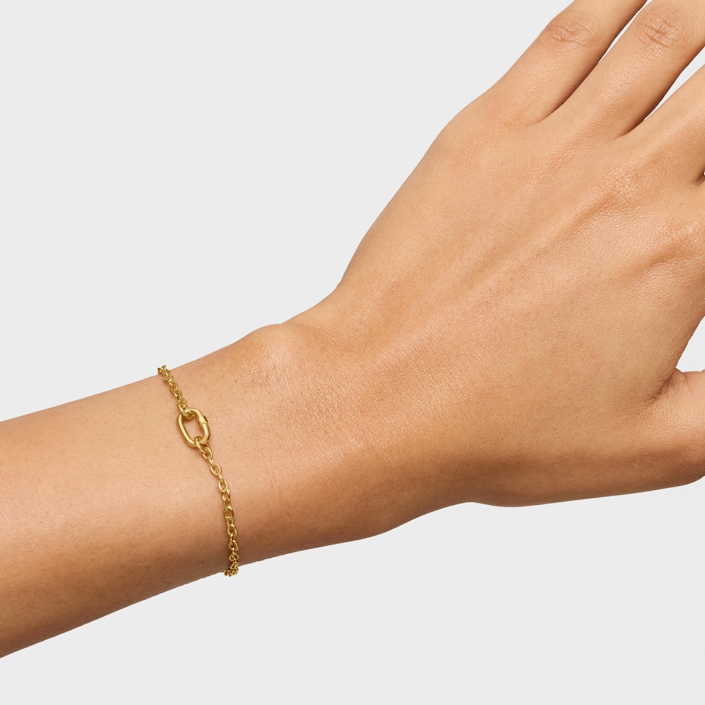 Pulsera cadena gruesa de oro Hold Oval