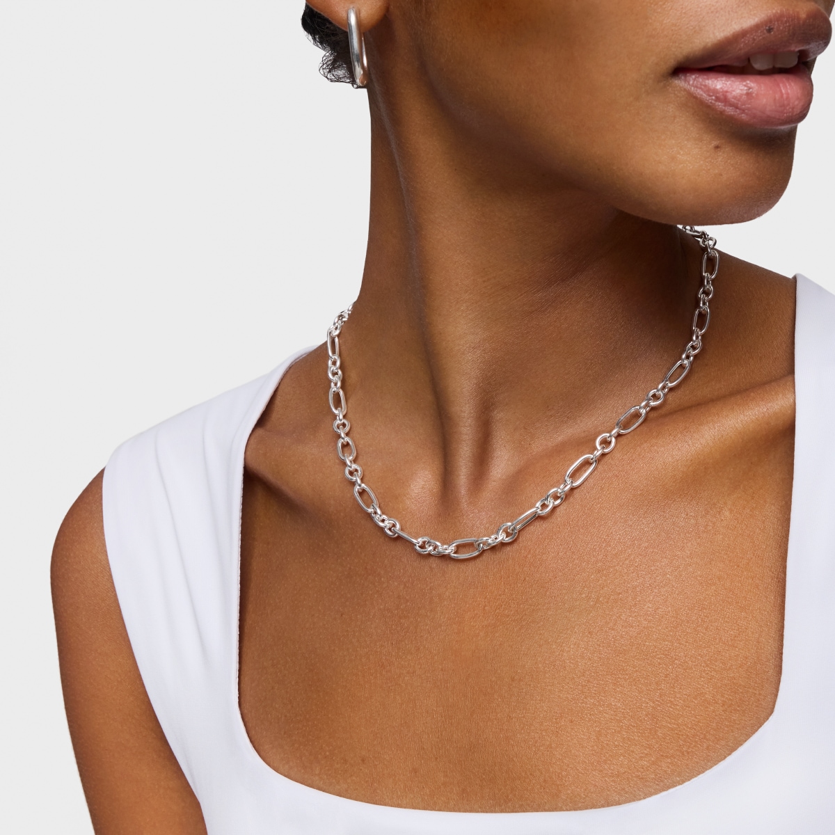 Short silver Ring necklace Sweet Dolls