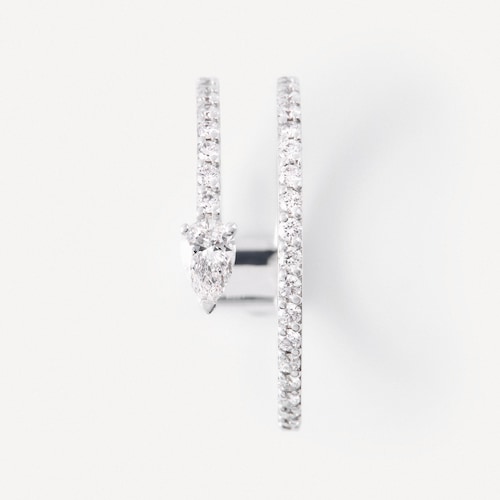 White gold Double ring with pear-cut diamonds TOUS ATELIER
