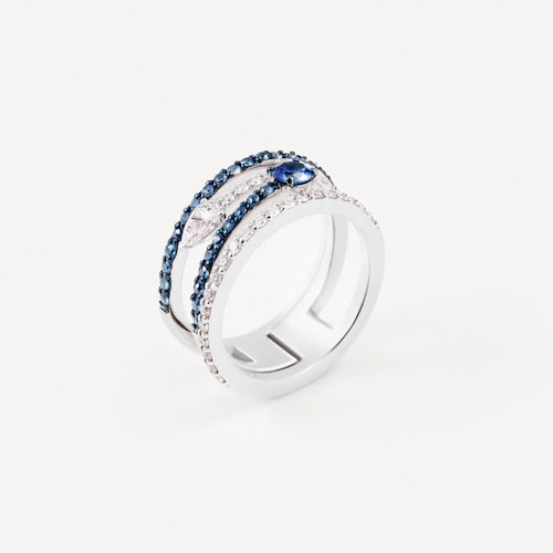 White gold Double ring with pear-cut diamonds TOUS ATELIER