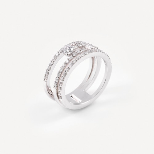 White gold Double ring with pear-cut diamonds TOUS ATELIER