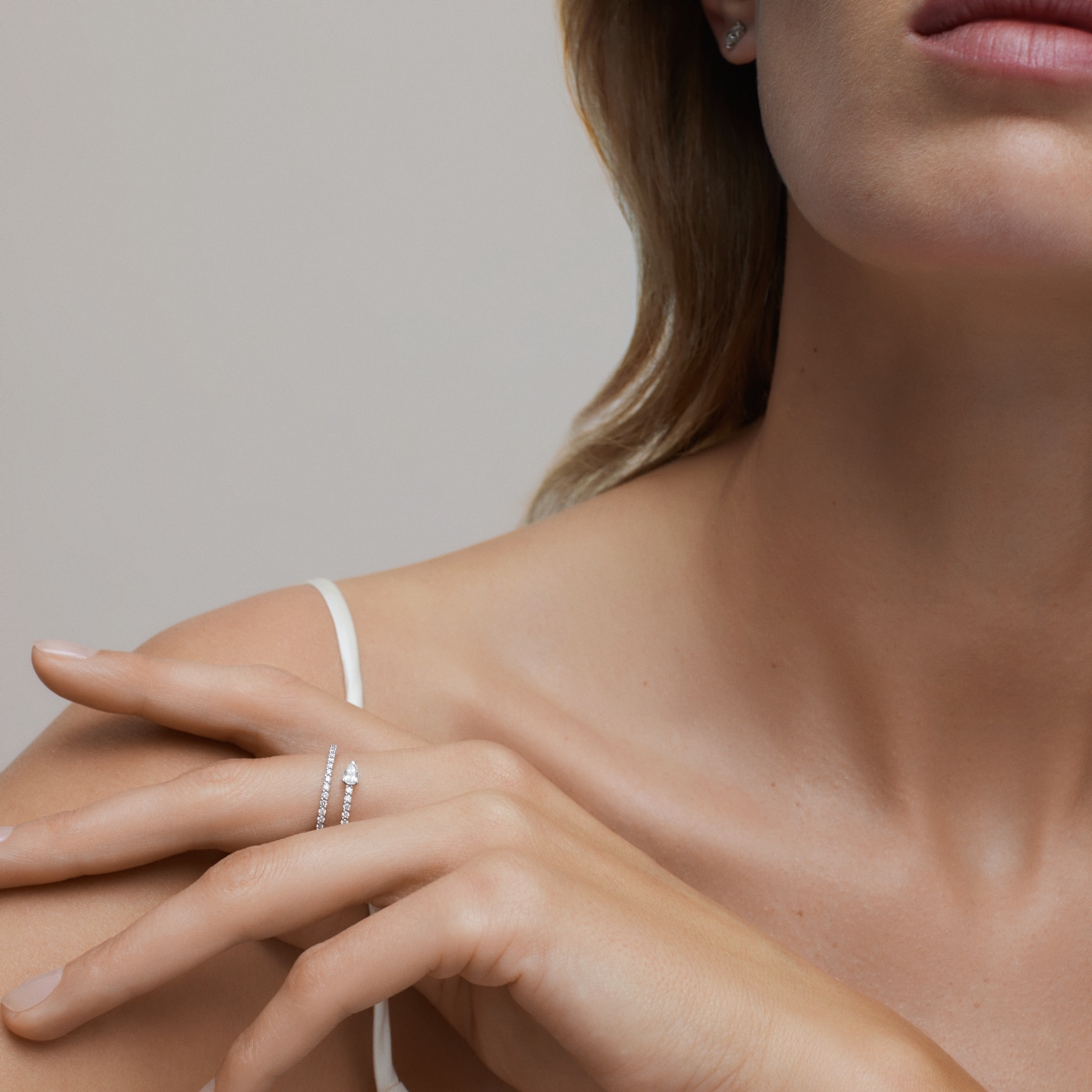 White gold Double ring with pear-cut diamonds TOUS ATELIER