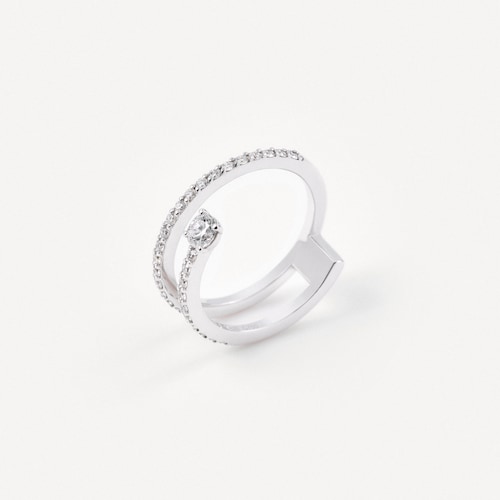 White gold Double ring with diamonds TOUS ATELIER