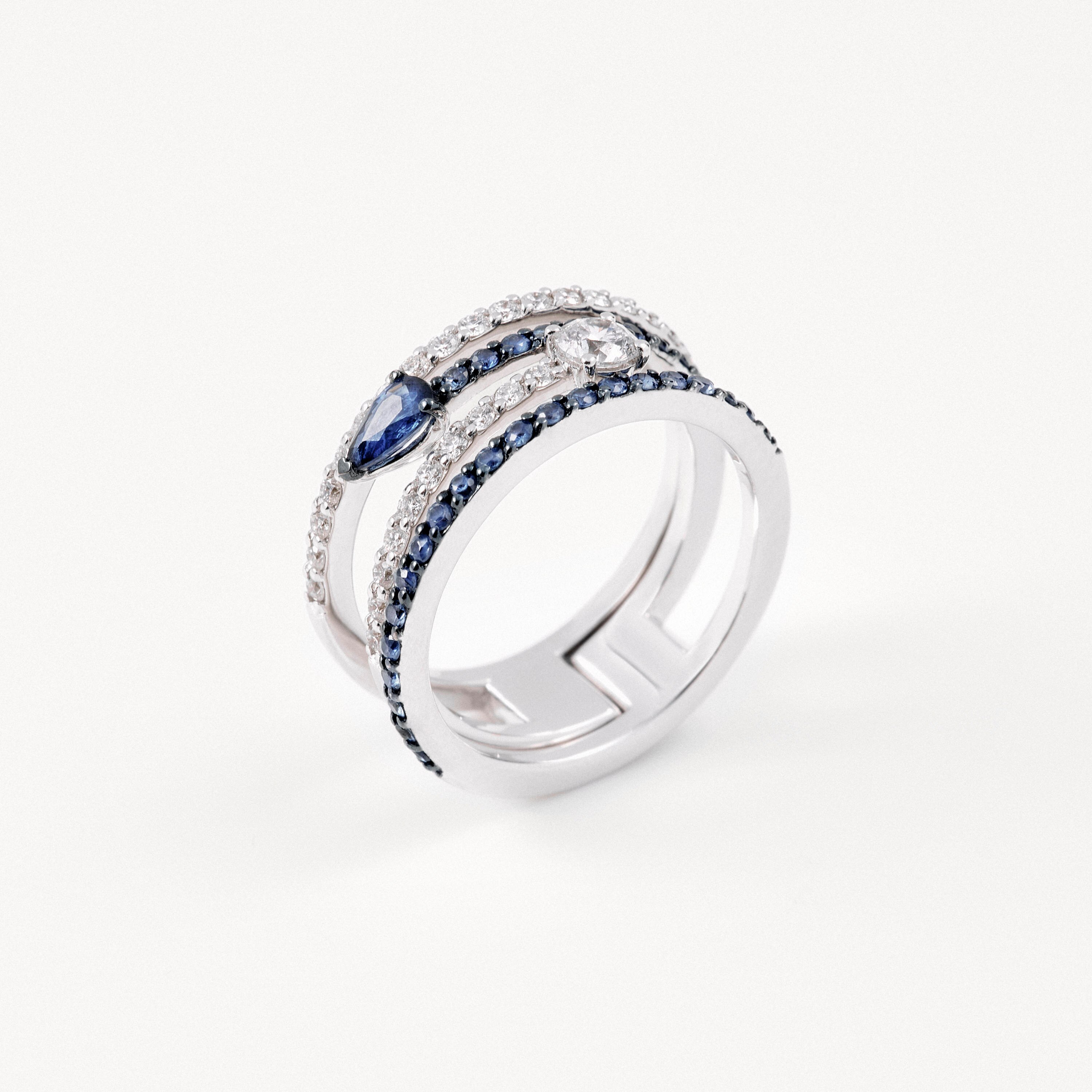 White gold Double ring with diamonds TOUS ATELIER