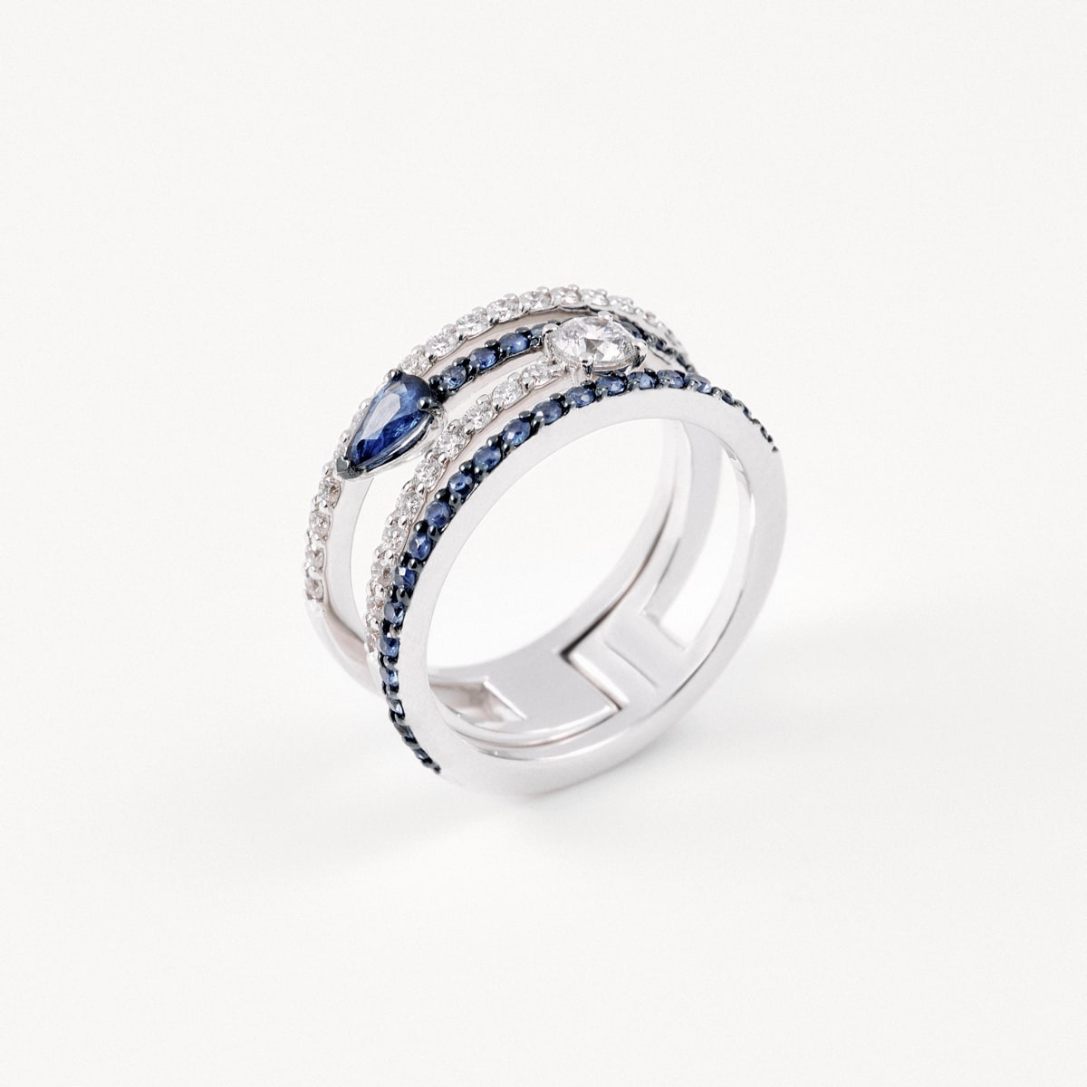 White gold Double ring with diamonds TOUS ATELIER
